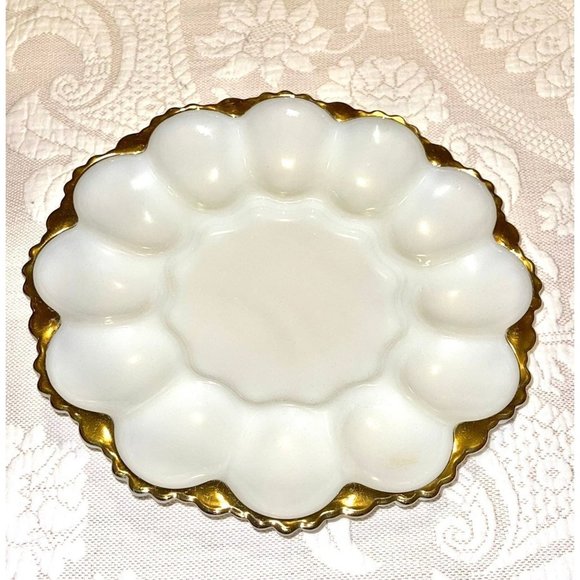 Milk Glass Deviled Egg Plate - Picture 9 of 12